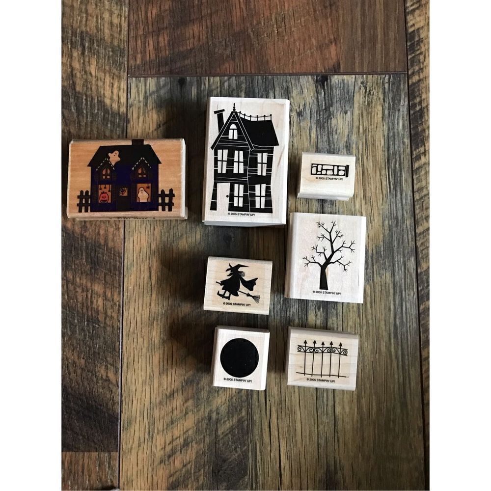 Stampin’ Up! Home is where the haunt is set of 7 rubber stamps mounted card maki